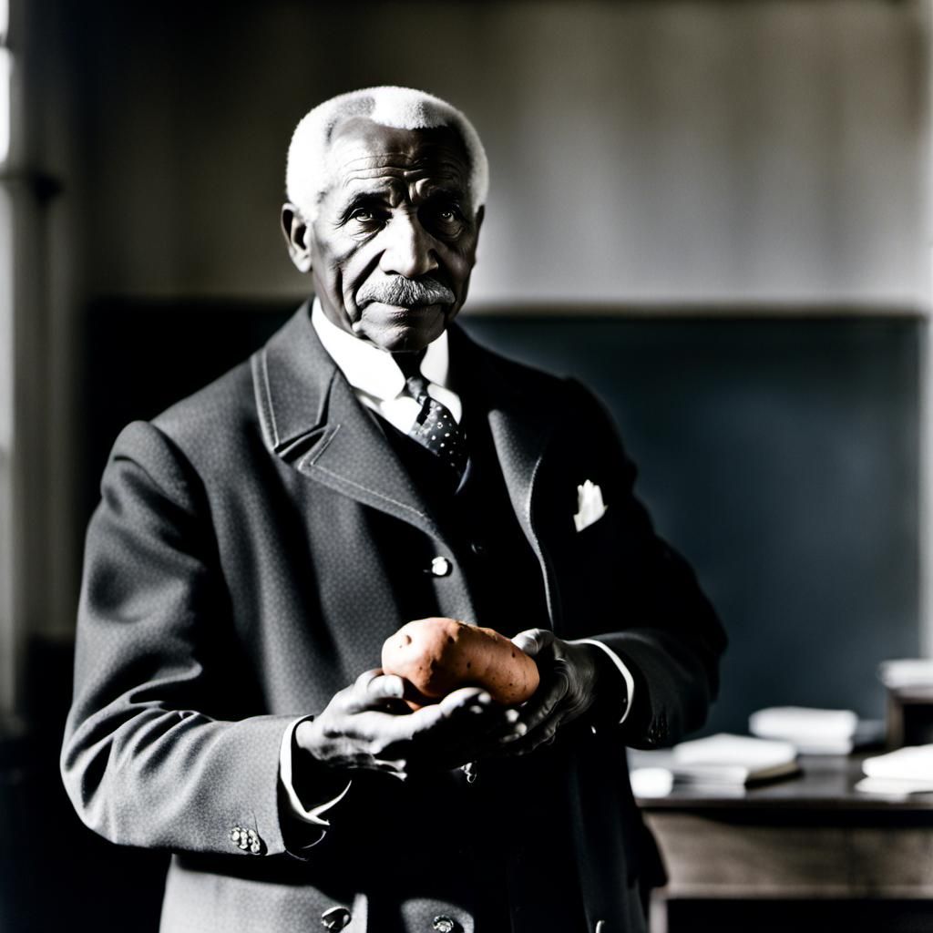 George Washington Carver Holding a Sweet Potato