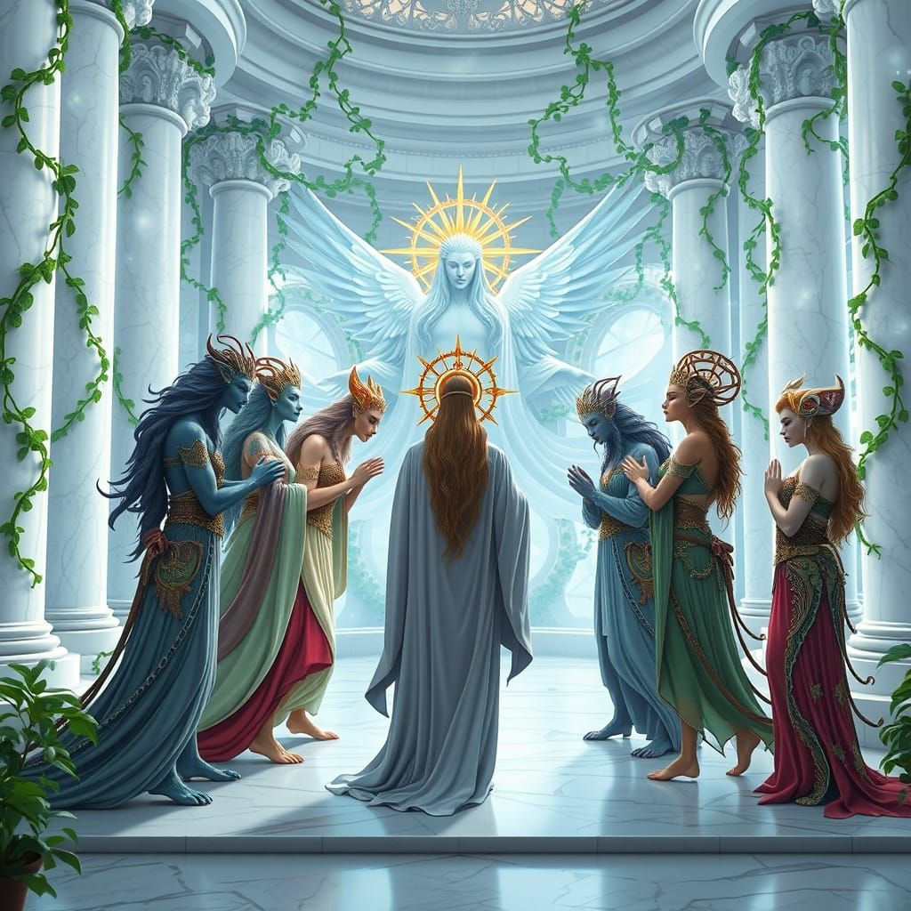 Ethereal Virtues Unite in Heavenly Court, Celestial King Ado...