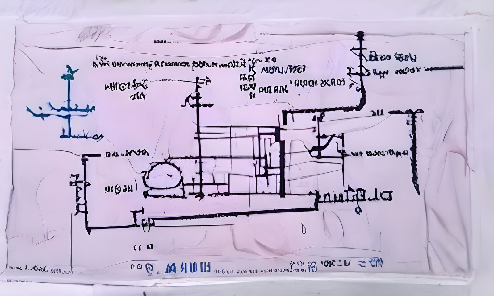 Technical Blueprint Diagram in Engineering Style