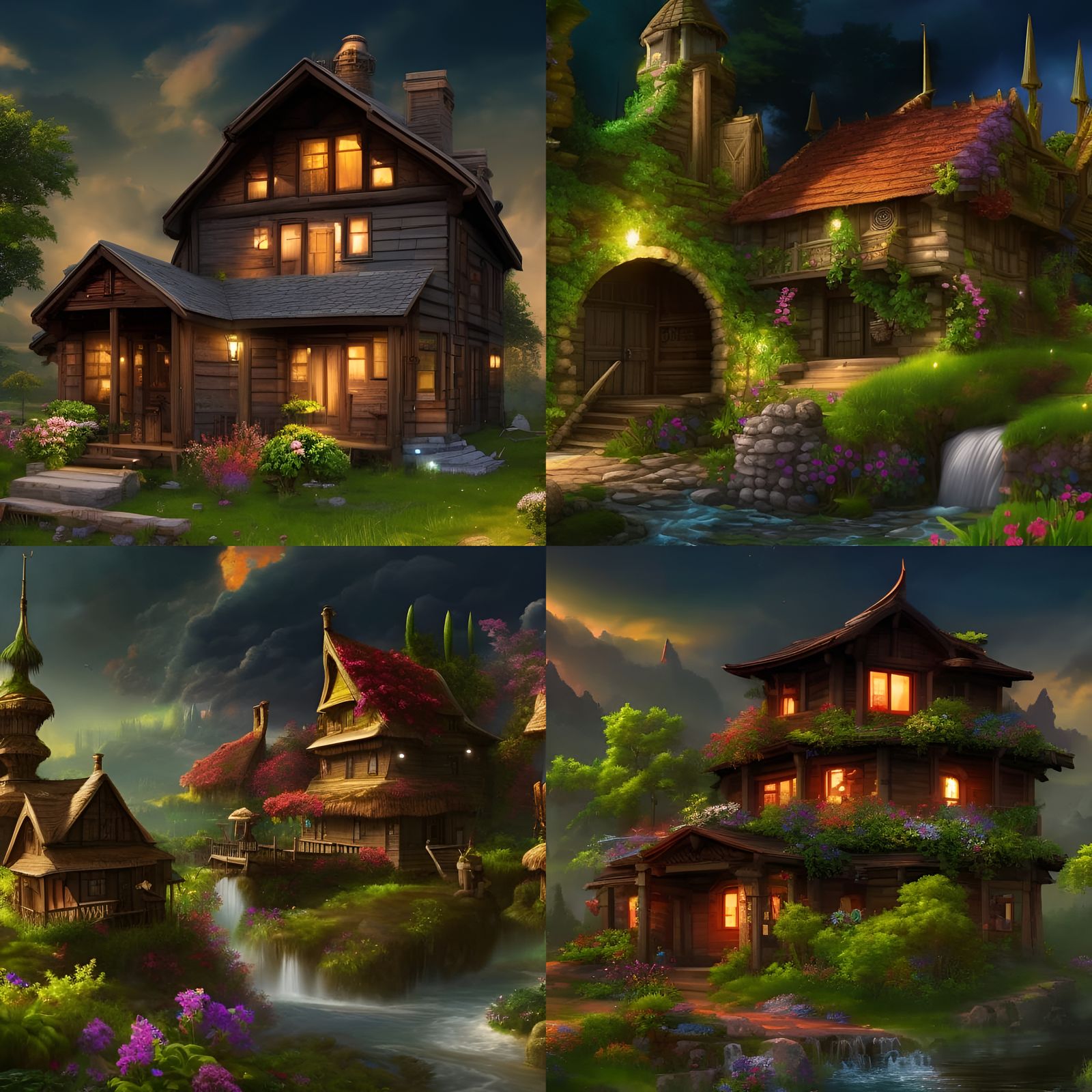 Cottage, detailed matte painting, deep color, fantastical, i...