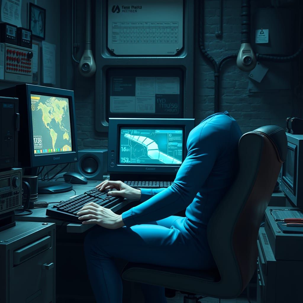 Computer Nerd in Vault Lab Creates AI Art