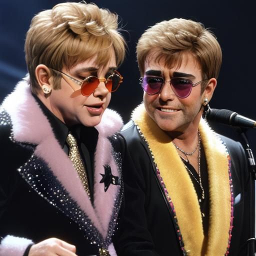 Elton John and George Michael AI Portrait