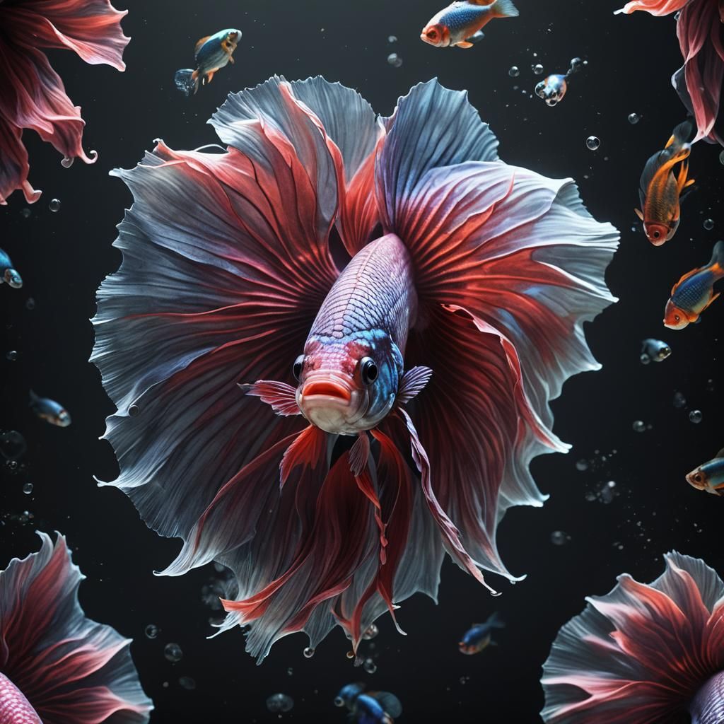 Hyperrealistic Betta Fish Portrait in Digital Art Style