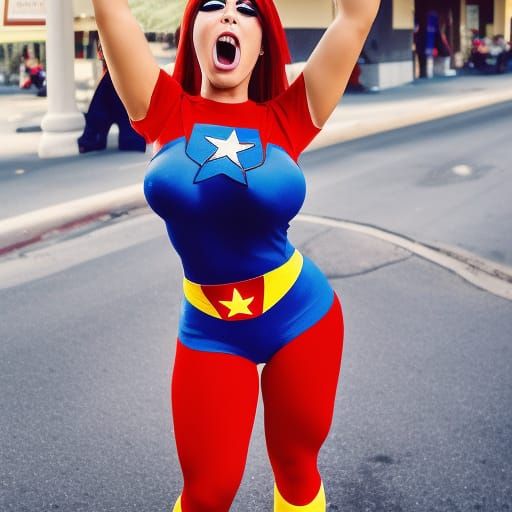 American Superheroine Portrait in Los Angeles Street
