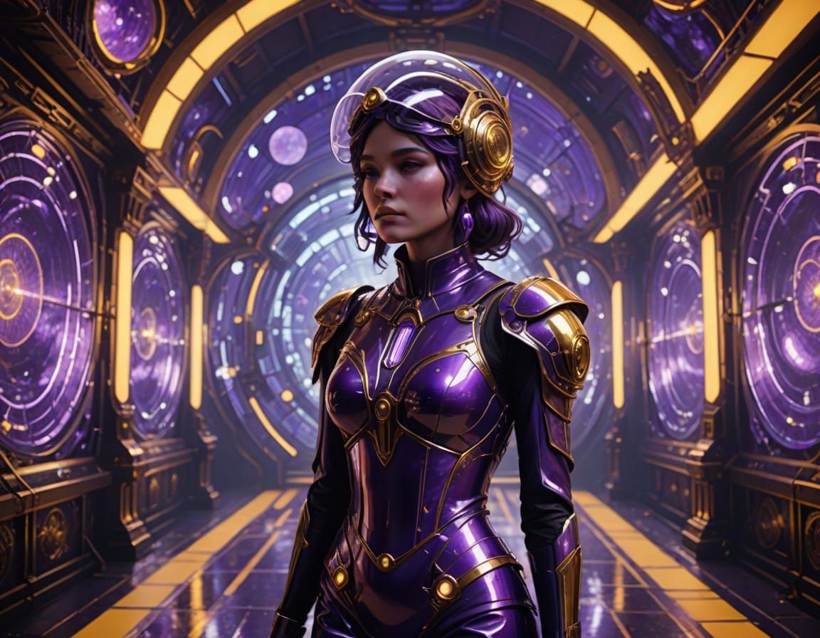 Retro-Futurism Goddess Walks Glowing Runway on Mars