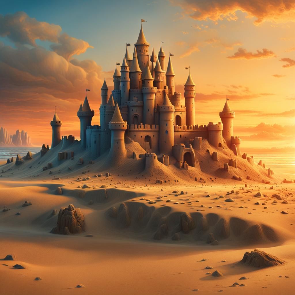 Majestic Sand Castle on Mystical Beach