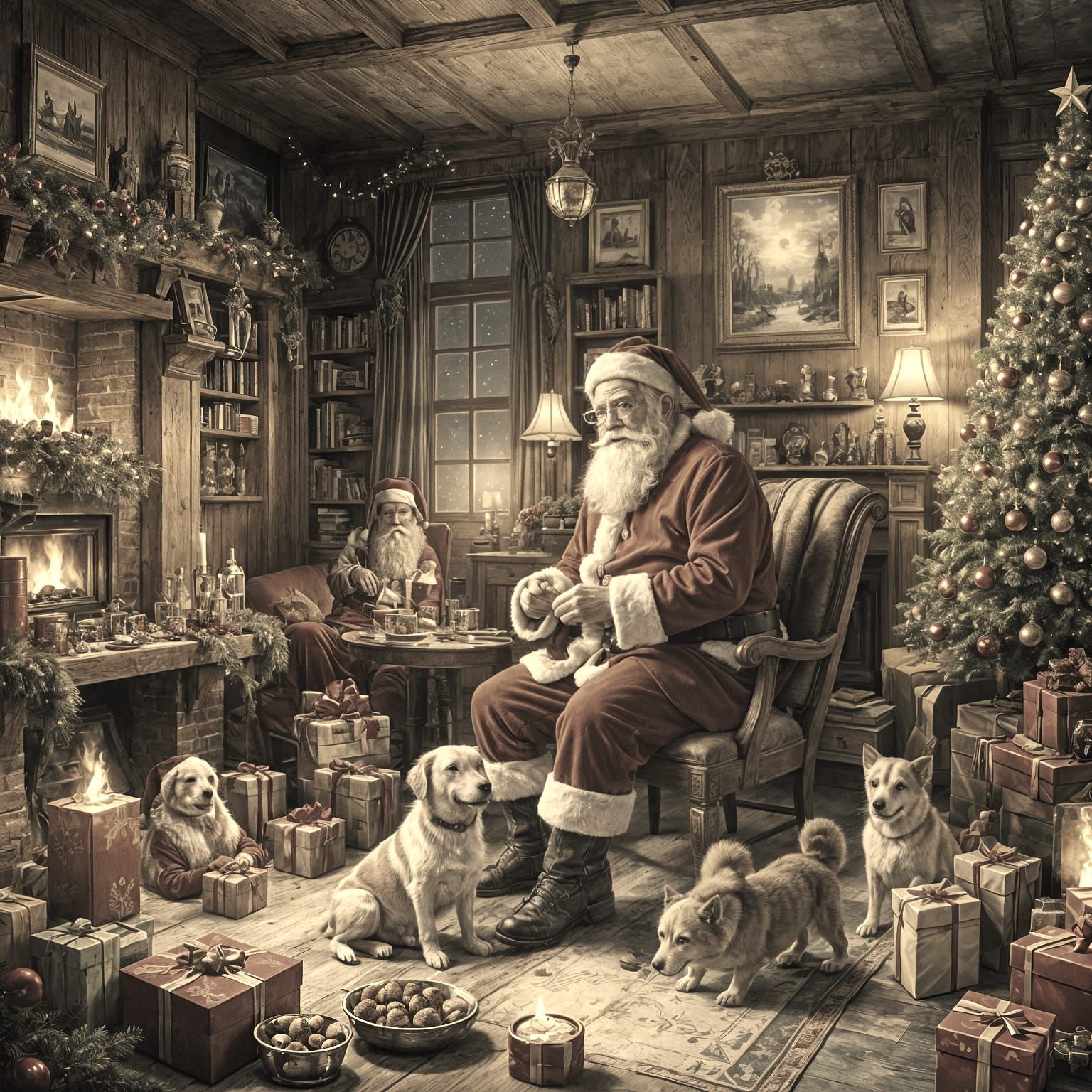 Santa Claus Vintage Postcard in 3D IMAX