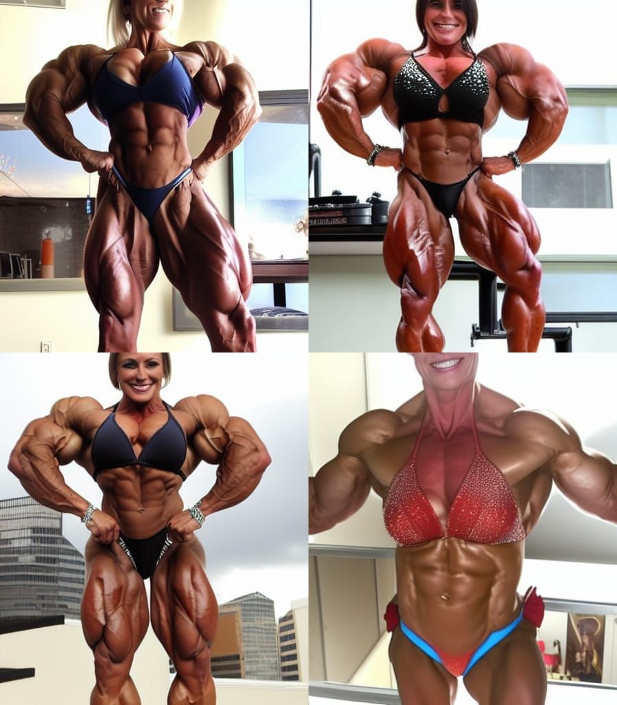 Muscular Female Bodybuilder with Ripped Physique