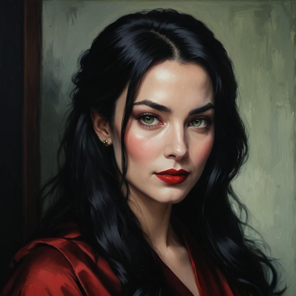 Femme Fatale Portrait in the Style of Old Masters
