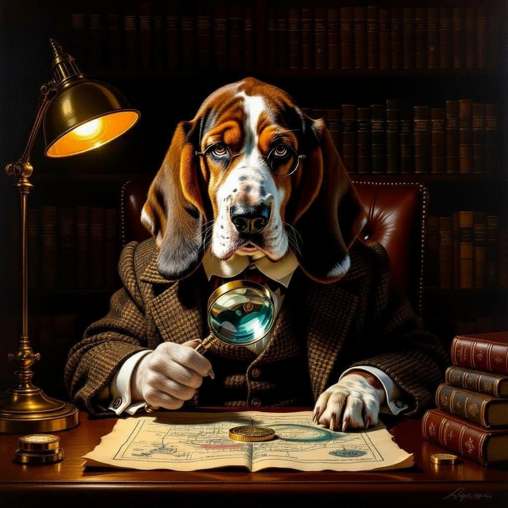 Basset Hound Investigates Ancient Coin in Study