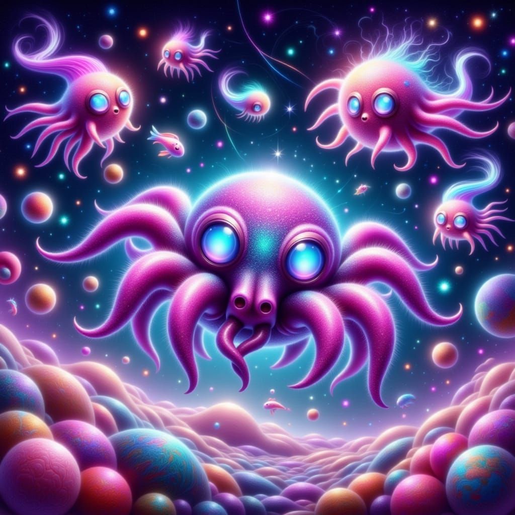 Surreal Outer Space Adventure with Baby Squishy Toes Spider-...