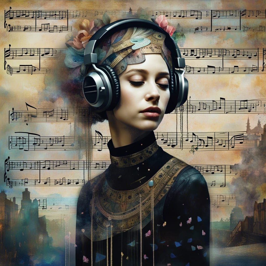 Cybermysticpunk Music Art with Nostalgic Collage