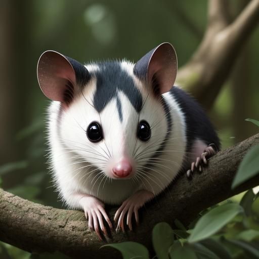 Opossum on Branch: Wildlife Photography in Natural Light