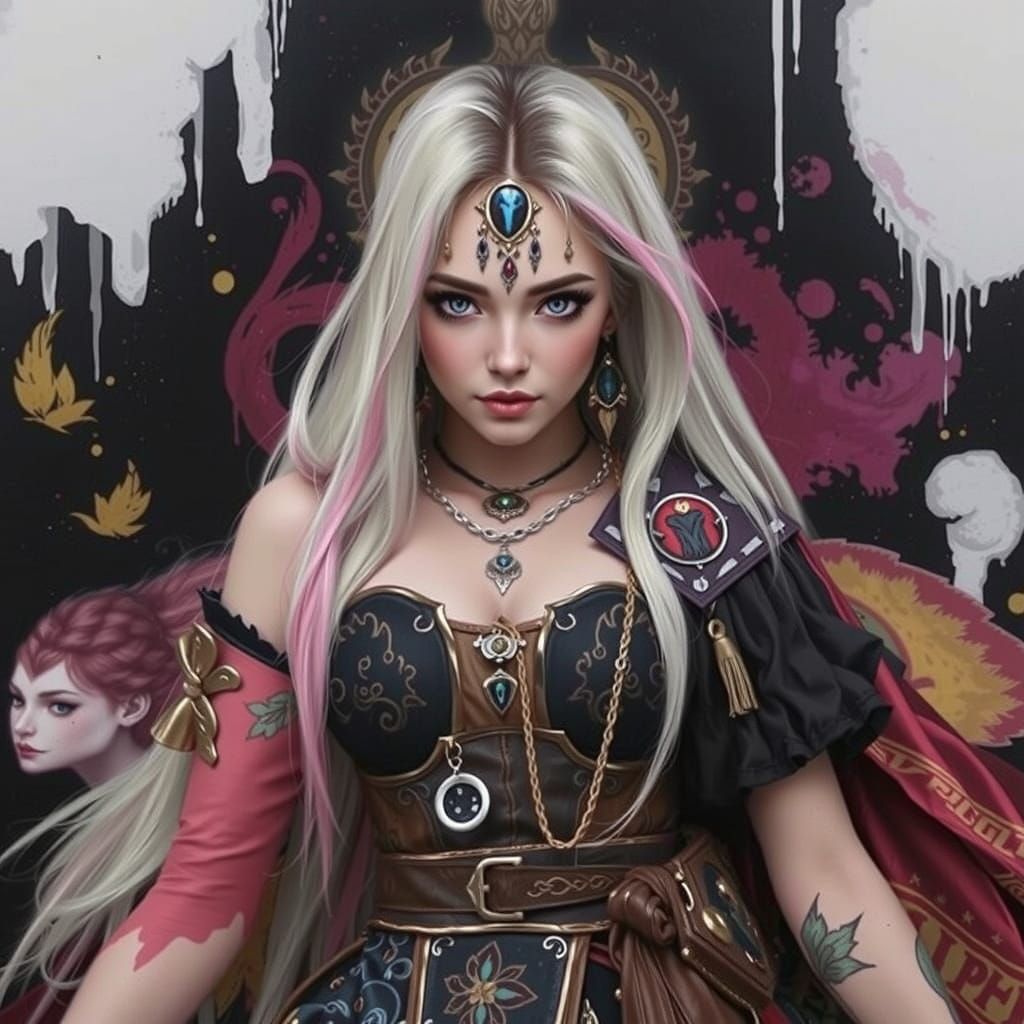 Hyperrealistic Portrait with Dramatic Colorful Background