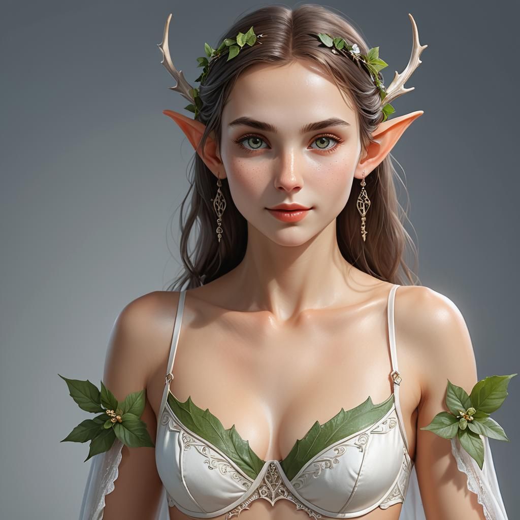 Elegantly Built Elf Maiden in Lingerie