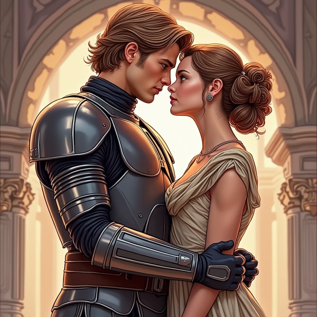 Anakin and Padme: Clone Wars Romance Illustration