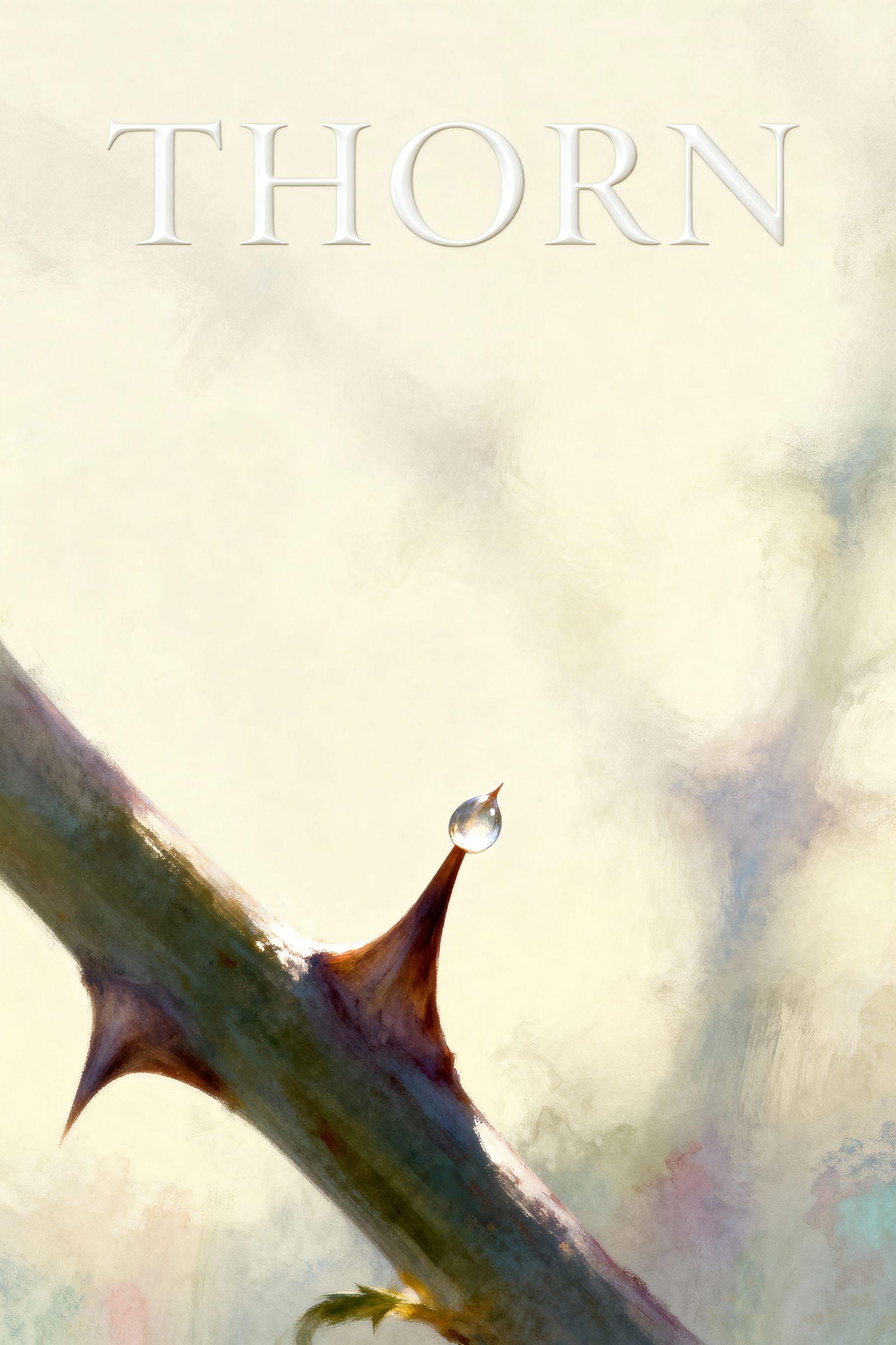 Elegant Thorn and Dewdrop Minimalist Book Cover