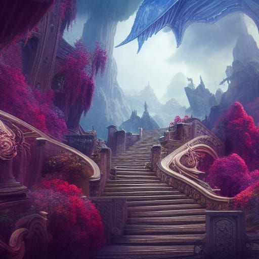 Fantastical Stairway to Heaven Concept Art