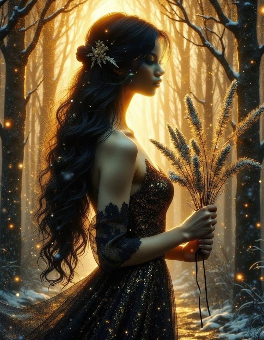 Christmas Fantasy in Elegant Black and Gold