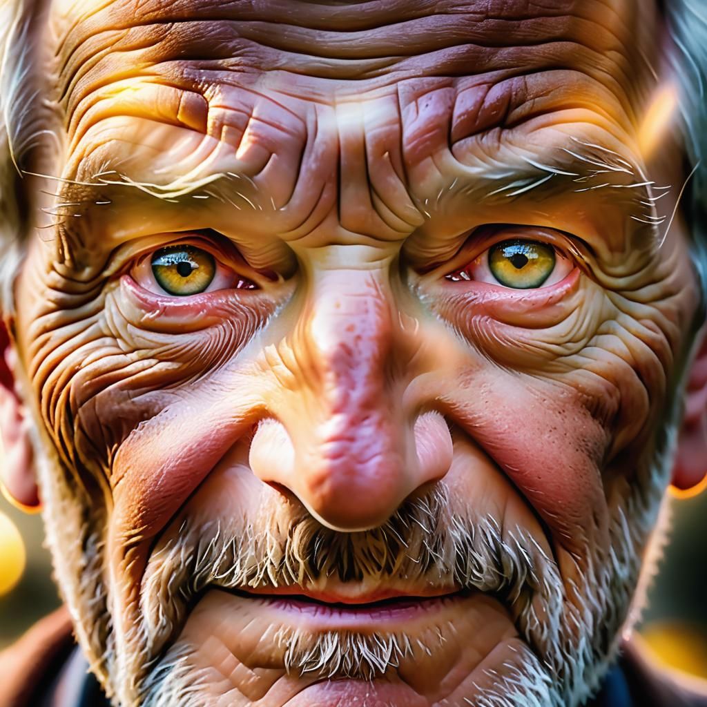 Intimate Portrait of an Old Man in Golden Hour