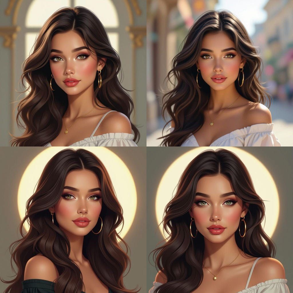 Beautiful Woman Portrait in Dynamic Lighting