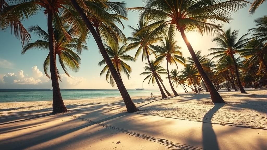Tropical Island Photography: Palm Trees in Golden Light