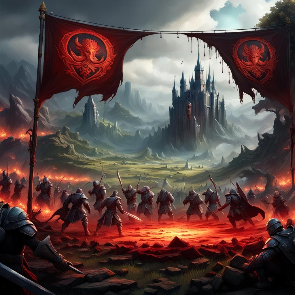 Desolate Battlefield Banner in Dark Fantasy Style