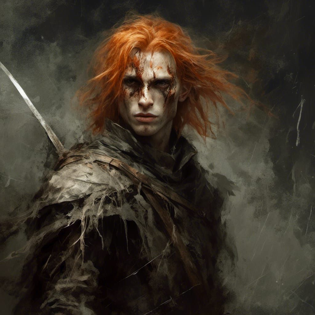 Scarred Elf Knight with Rapier: Fantasy Concept Art