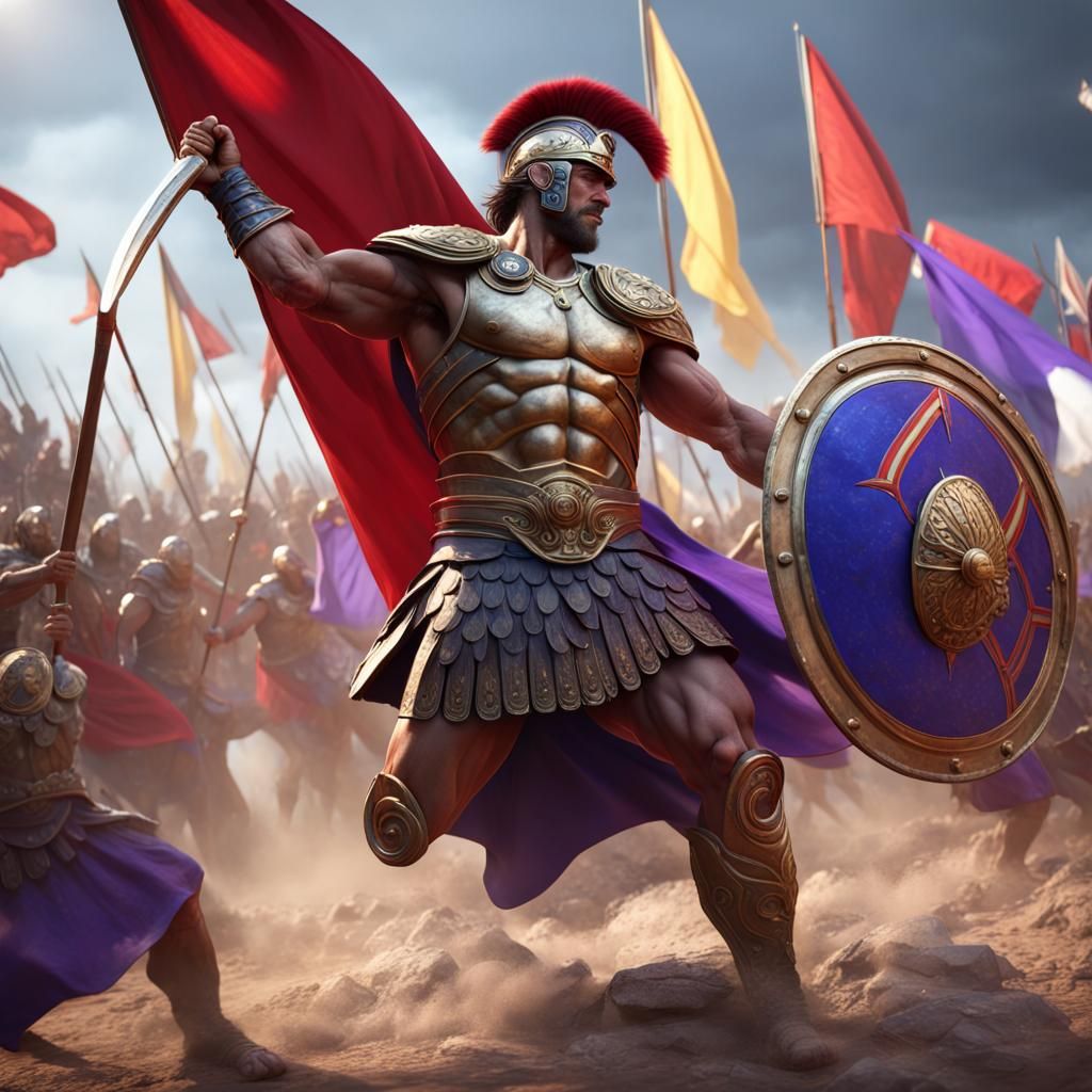 Roman Gladiator Battle in Detailed Matte Painting