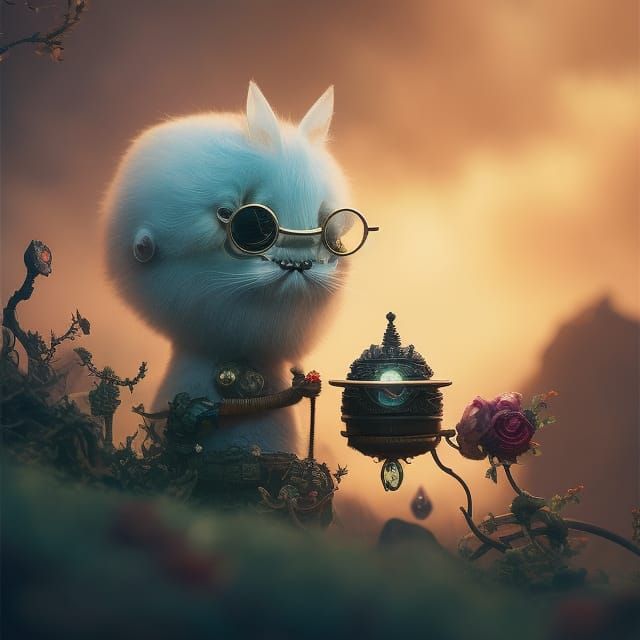 Chibified Gothcore Creature in Micro Ecosystem