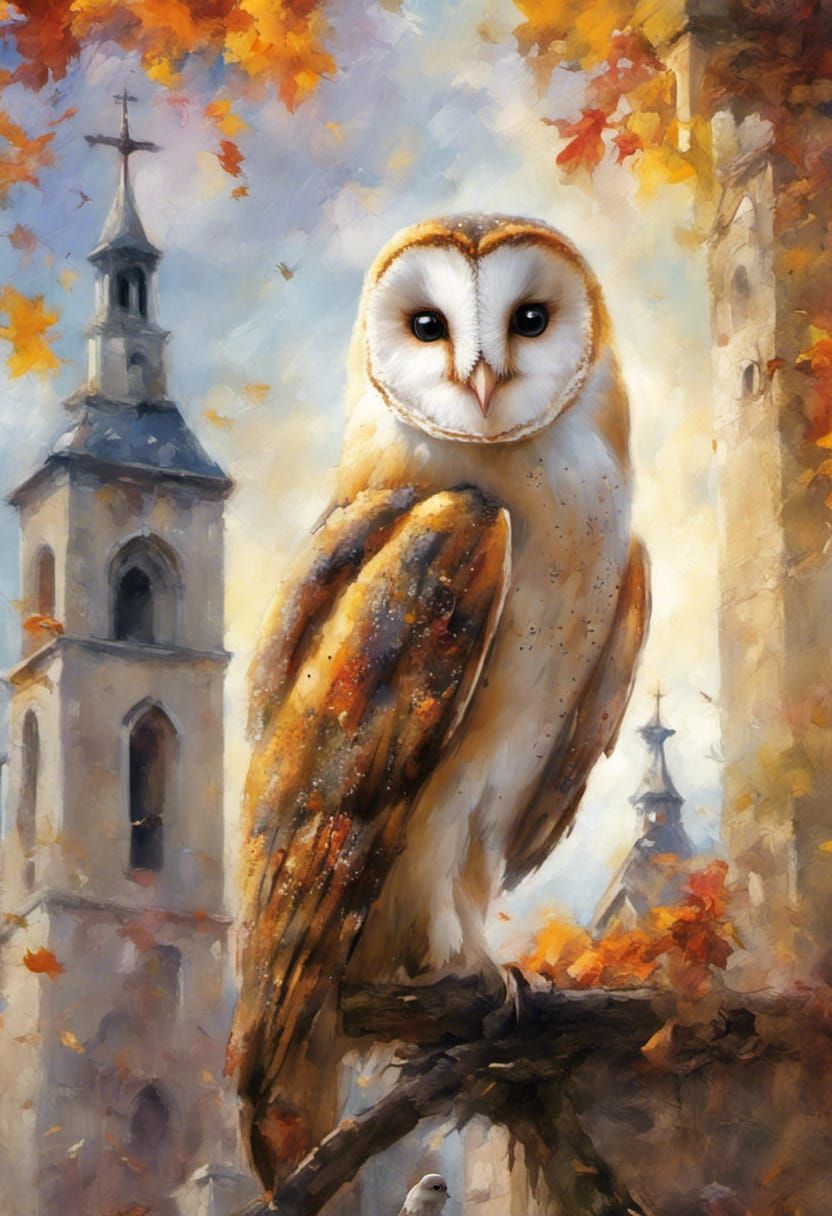 Portrait of a barn owl