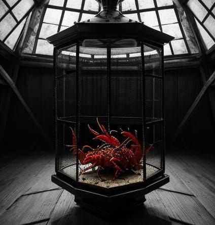 Hyperrealistic Crayfish Cage Fight in a Hexagon