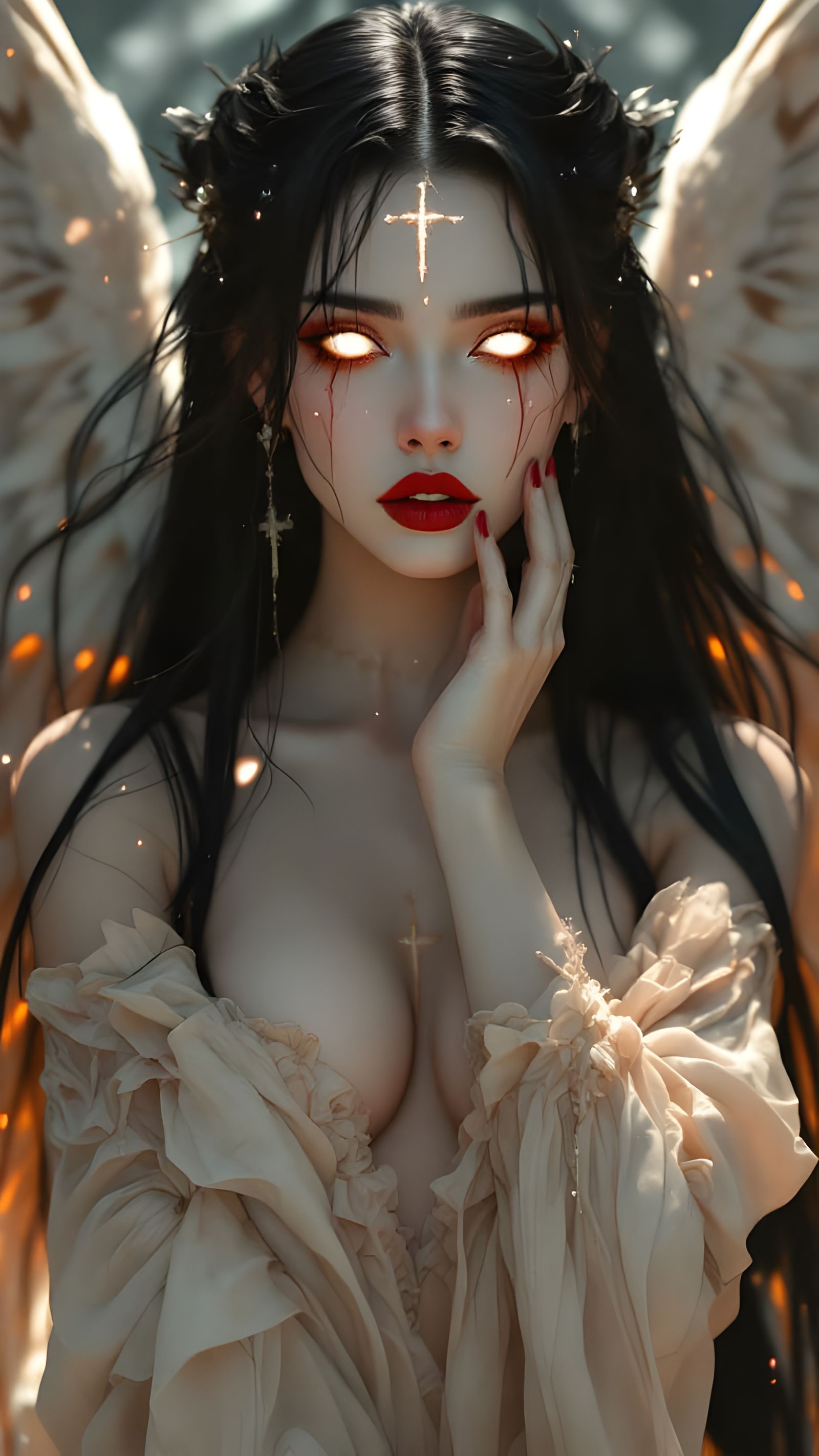 Angelic Figure in Hyperdetailed Digital Art