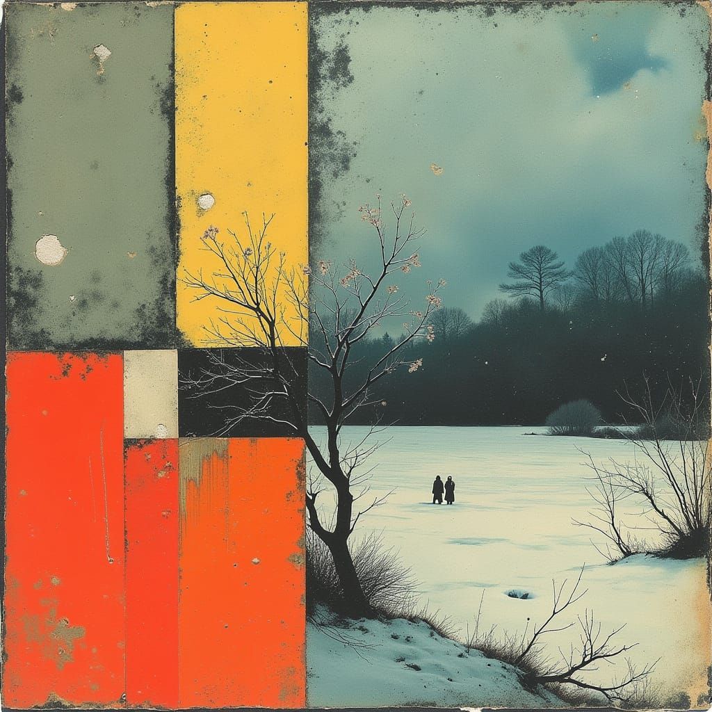 Luminous Spring Awakening in Abstract Vintage Layers