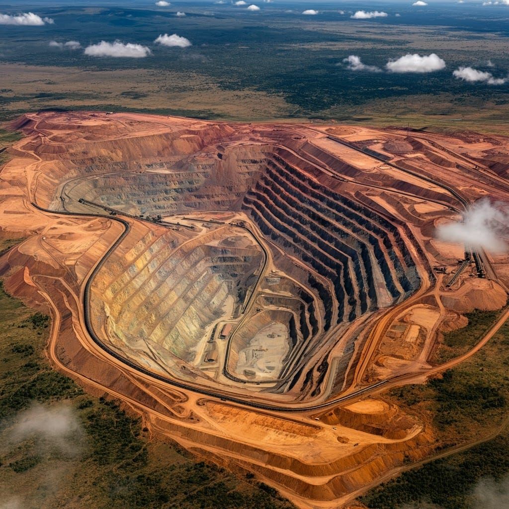 Aerial View of Nchanga Copper Mines, Zambia