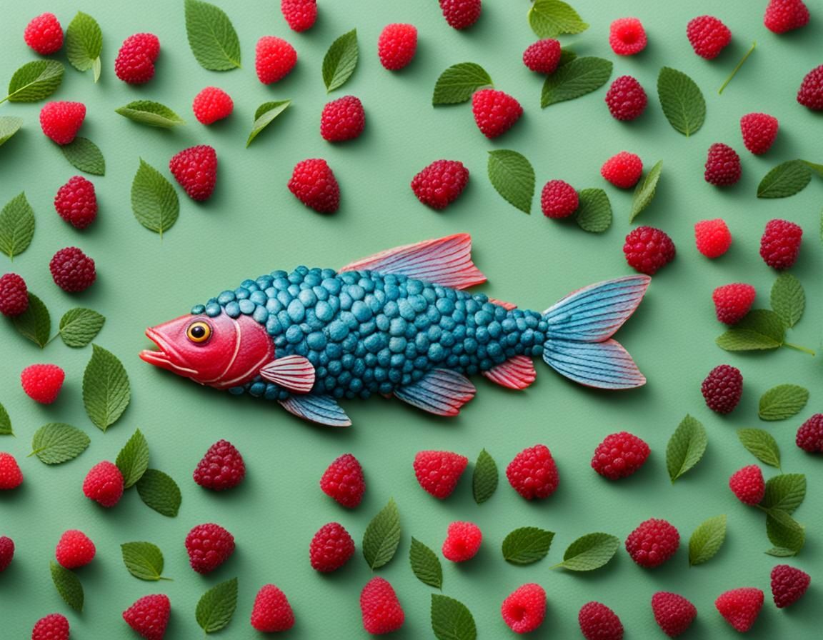 Raspberry Bush Fish: AI-Generated Hybrid Creature