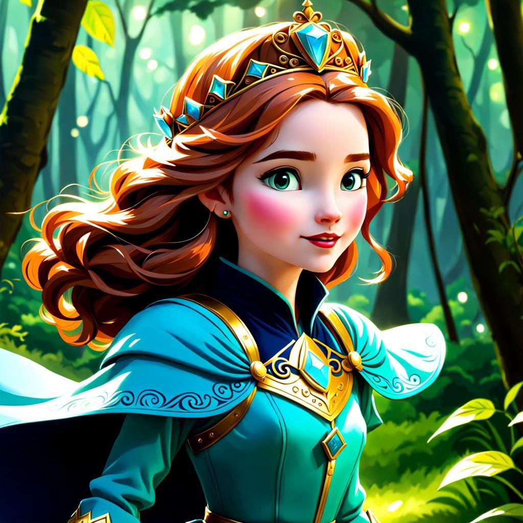 Princess on a Wild, Mystical Journey in Animation Style