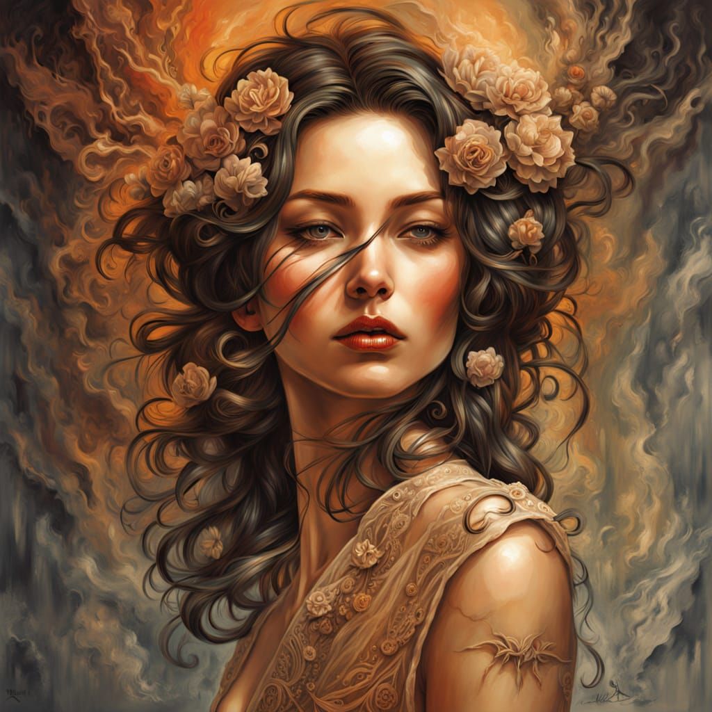 Provocative Women in Dreamlike Fantasy Poster Art