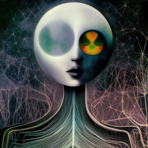 Angelic Alien Apparitions in Celestial Heavens: Infrared Art