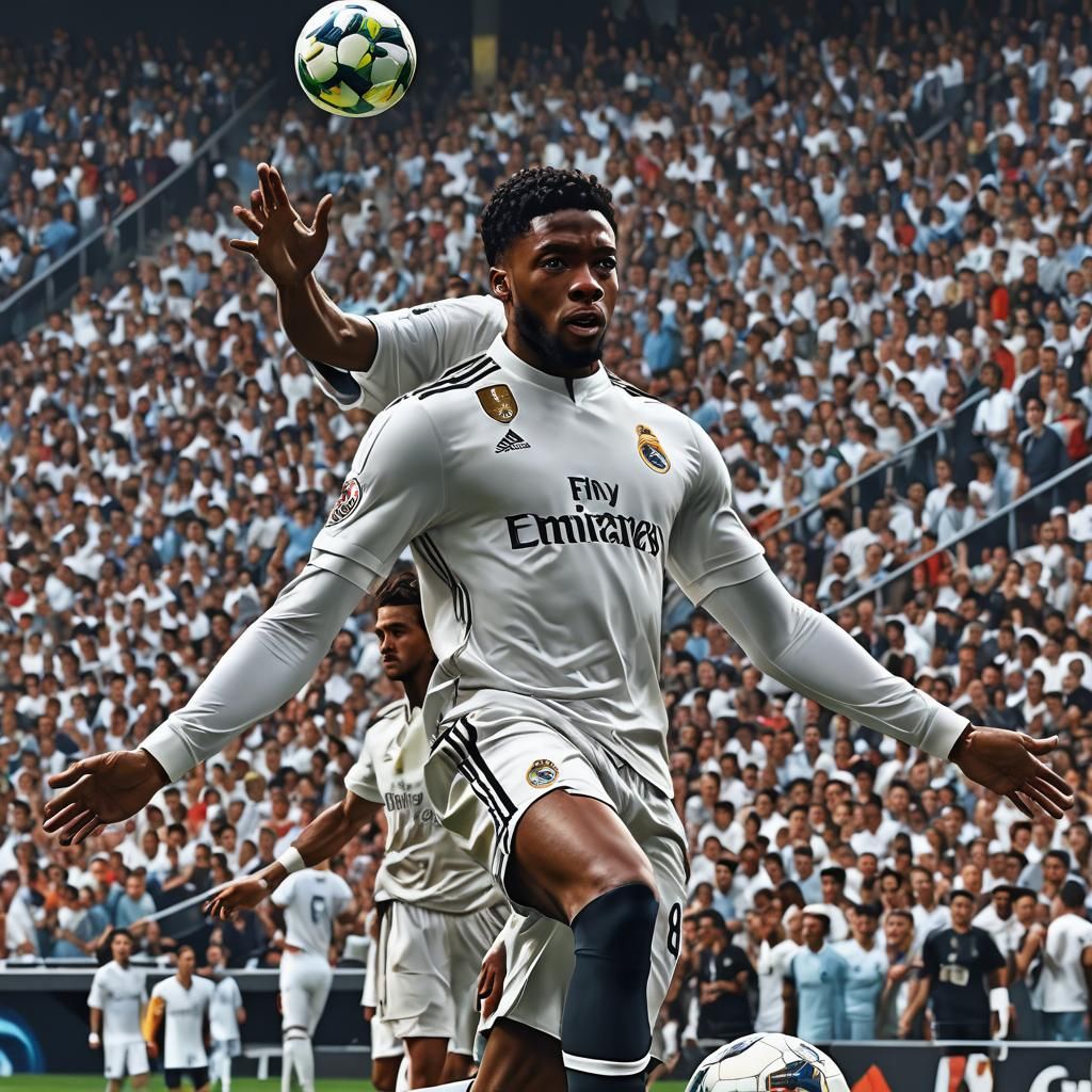 Chadwick Boseman Playing Soccer in Madrid