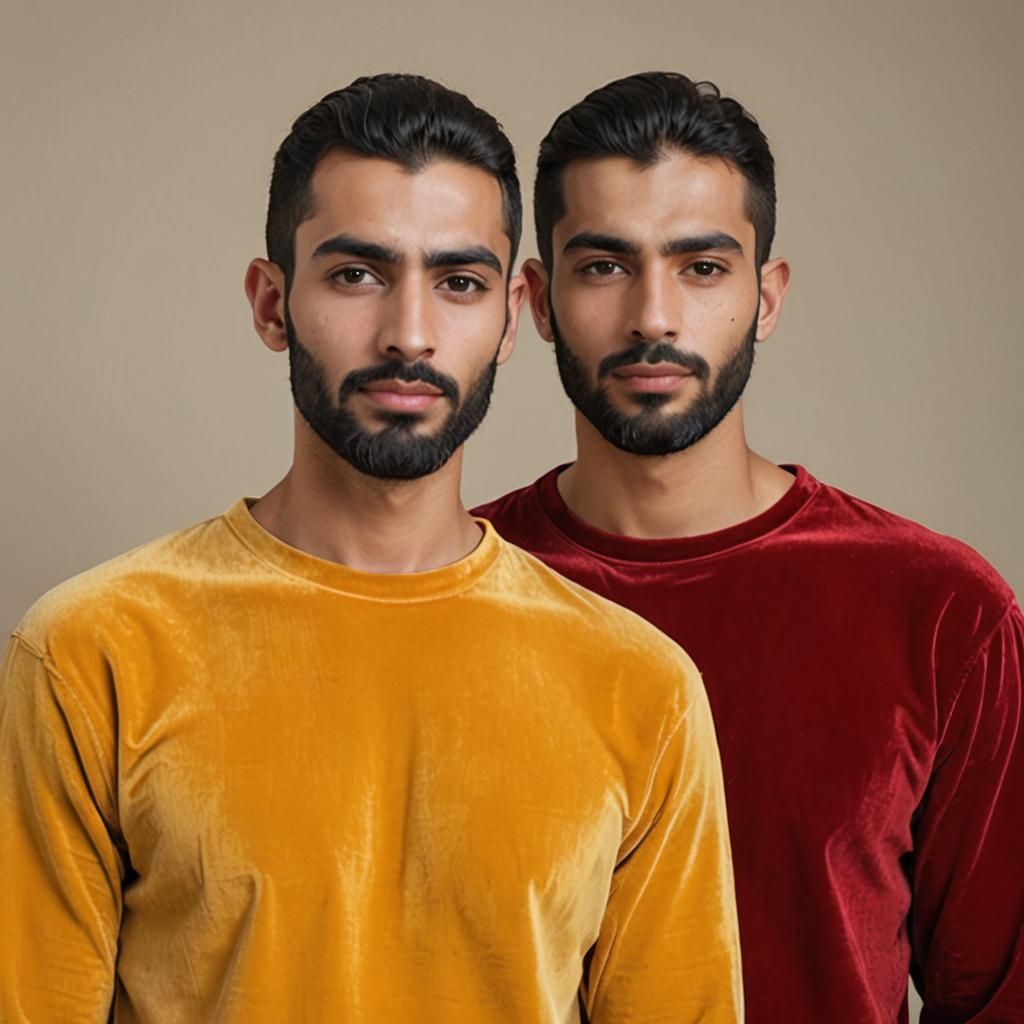 Two Arab Men in Velvet, Impressionist Oil Painting