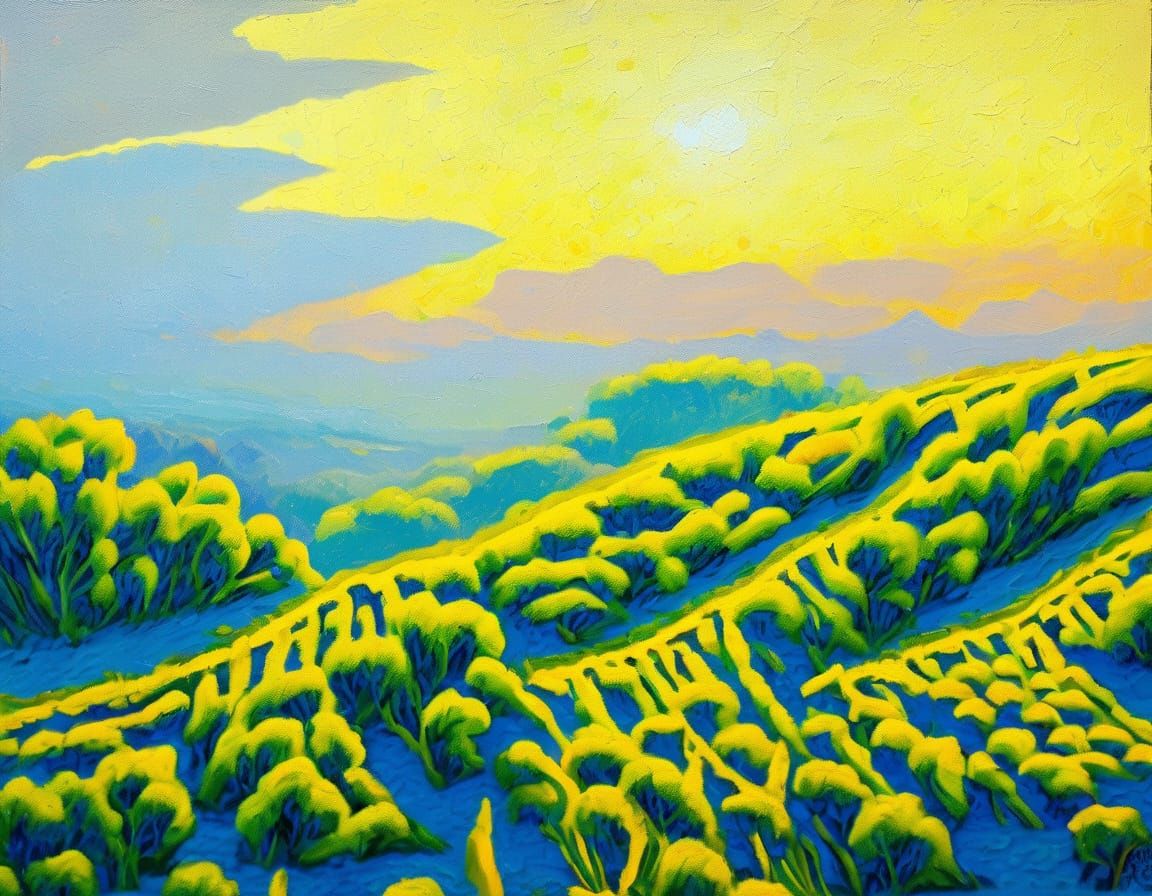 Impressionist Provence Valley Landscape by Monet