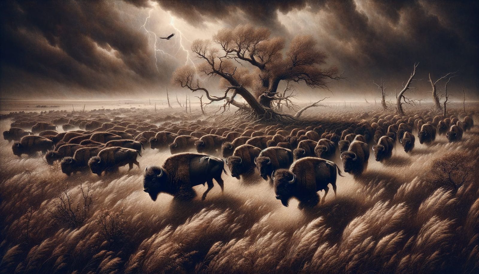 American buffalo migration circa 1800's.