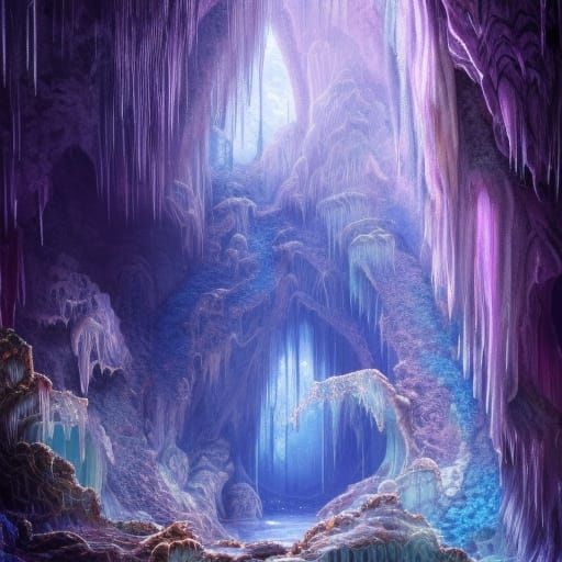 Fantasycore Cave Entrance with Crystalline Structures