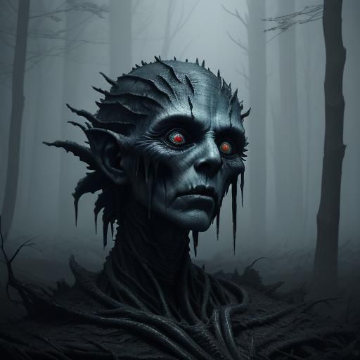 Faceless Orphan Wanders in Eerie Forest