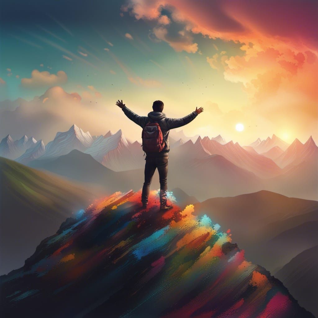 Hyperrealistic Mountain Vista with Dramatic Lighting