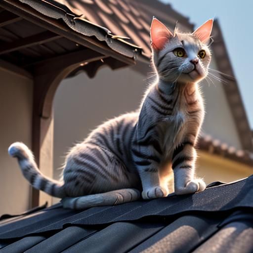 Cat on a Hot Tin Roof: Detailed Photo