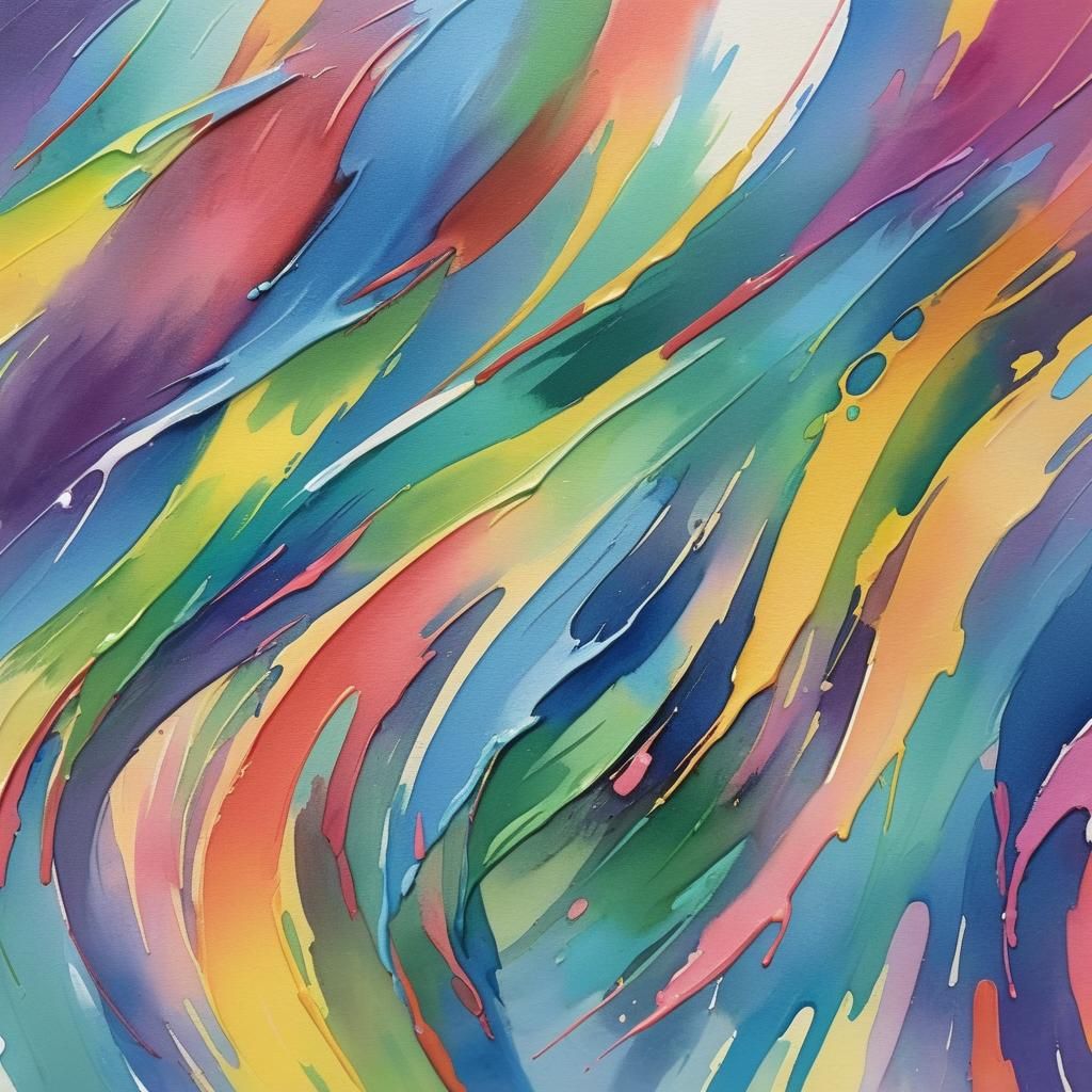 Rainbow Color Wash in Gouache Painting Style