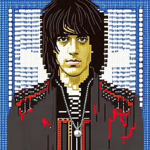 Julian Casablancas Pixel Art Portrait