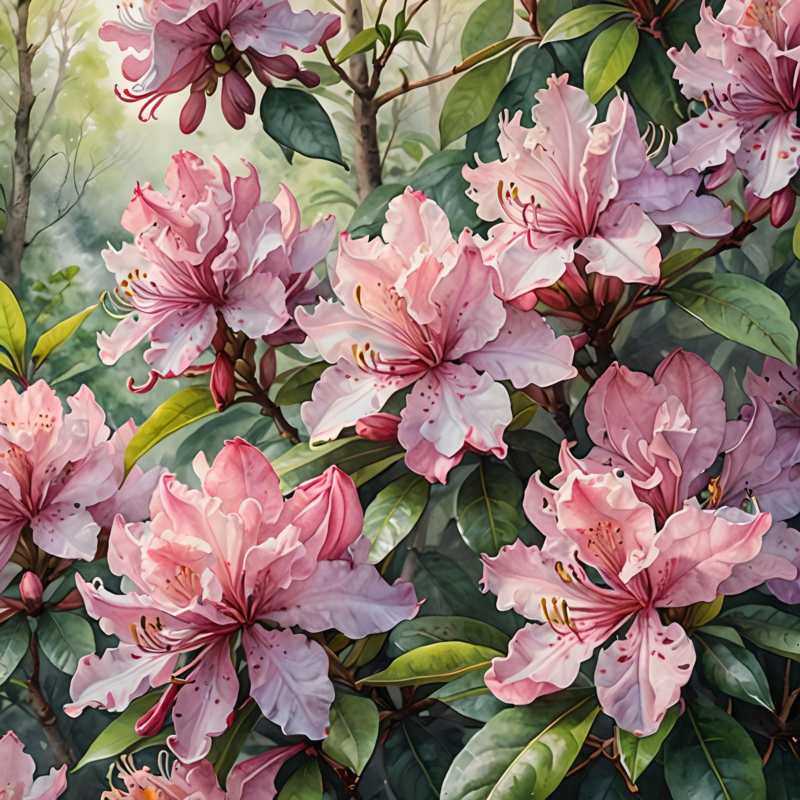 Beautiful Rhododendron Flower Close-up
